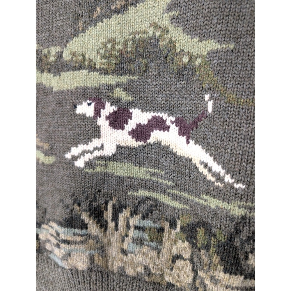 VTG‎ Ralph Lauren Hand Knit Wool Hunting Dog Zip Hooded Sweater SP Heritage Prep - Picture 9 of 15